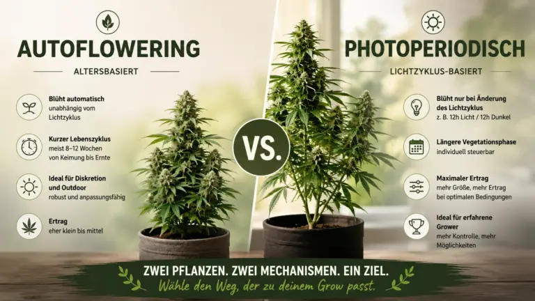 Wann beginnt die Blüte outdoor wirklich? Der große Faktencheck für Freiland-Grower 1 Auto vs. Photo